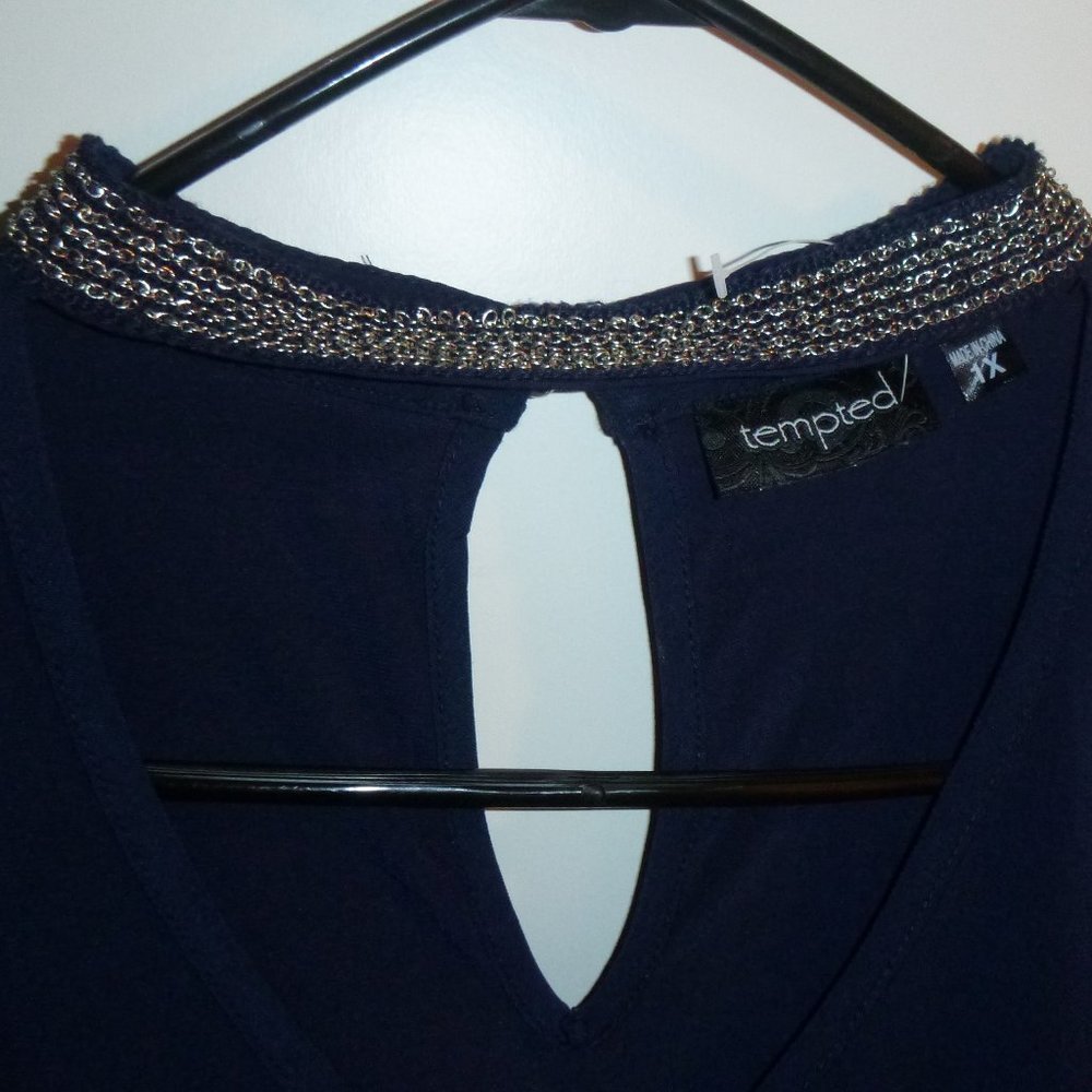 Tempted-  Women's Navy Blue Blouse